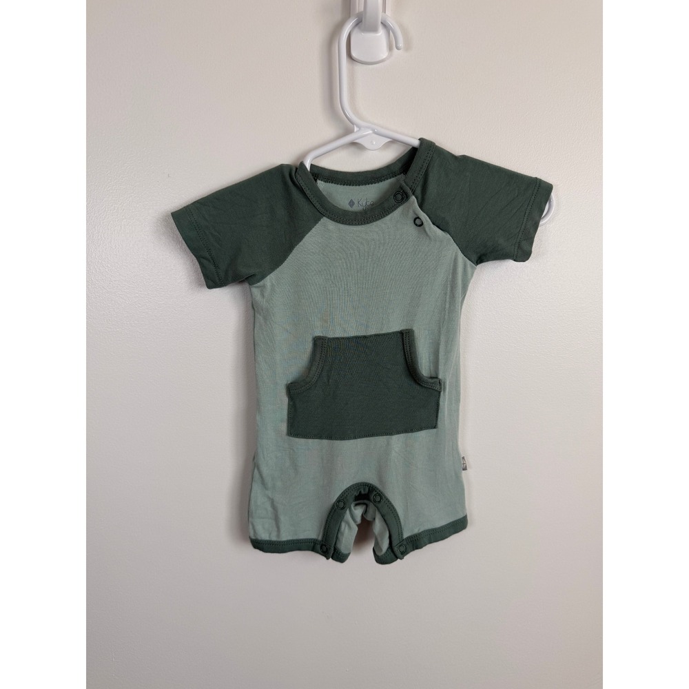 Kyte Baby Bamboo Short Sleeve Green Pocket Romper NB